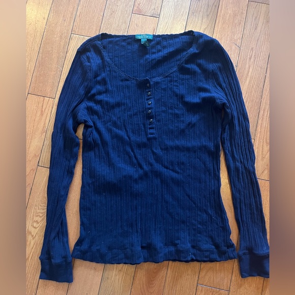 Navy Ralph Lauren Jeans co. Long sleeve shirt with buttons, size L - Picture 1 of 4